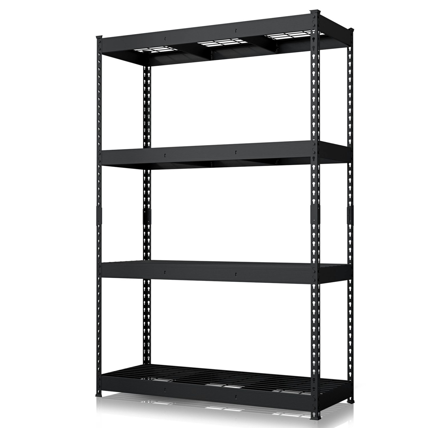 Floordirekt Schwerlastregal Yukon Rivet 4 Böden Schwarz 180 x 120 x 45 cm günstig online kaufen