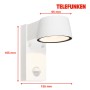 Weiße Telefunken LED-Außenwandleuchte mit Sensor, Aluminium, 16,5x9,5x15,5cm. Bewegungsmelder.