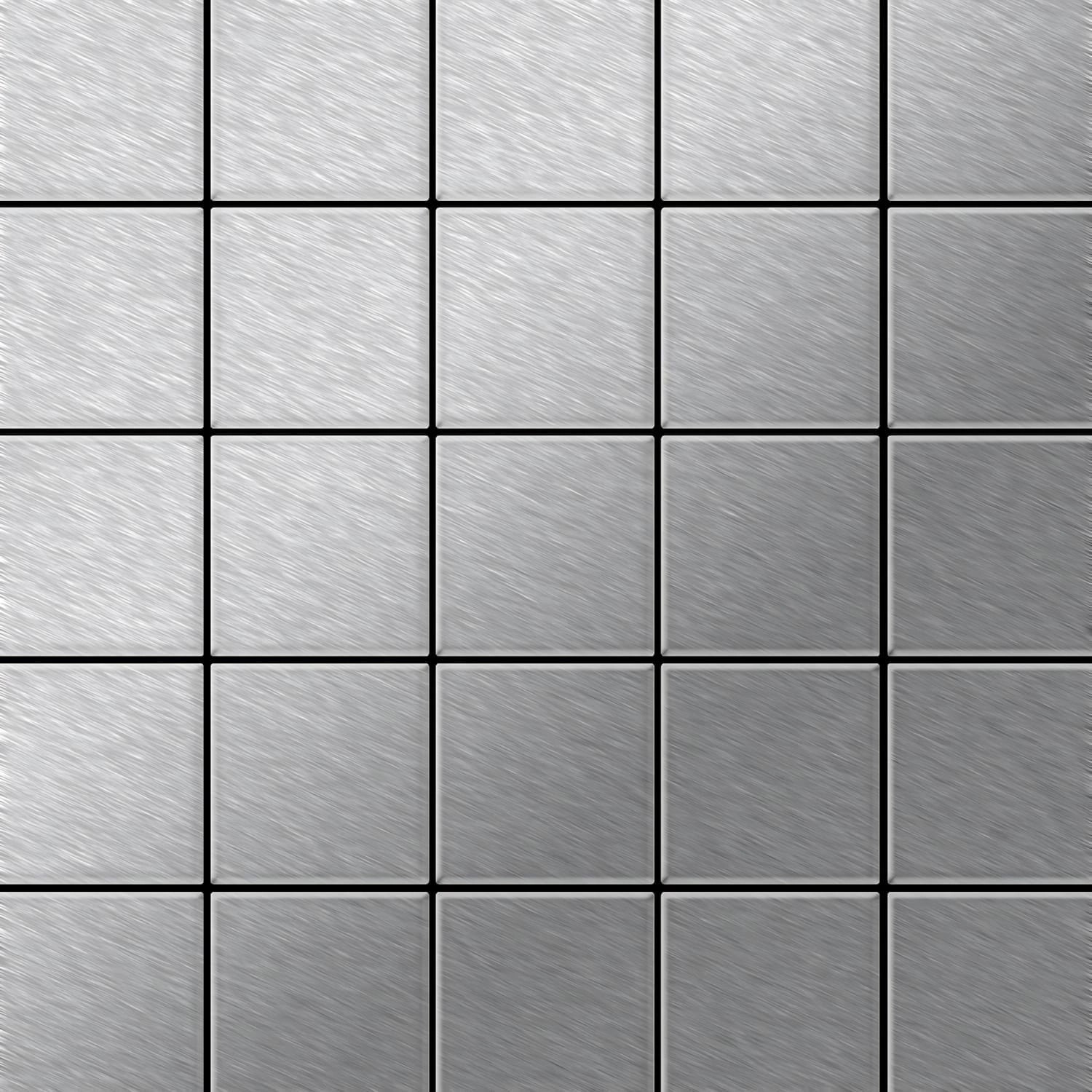 ALLOY Mosaik Fliese Massiv Metall Edelstahl Gebürstet Grau 1,6mm Stark Cent günstig online kaufen