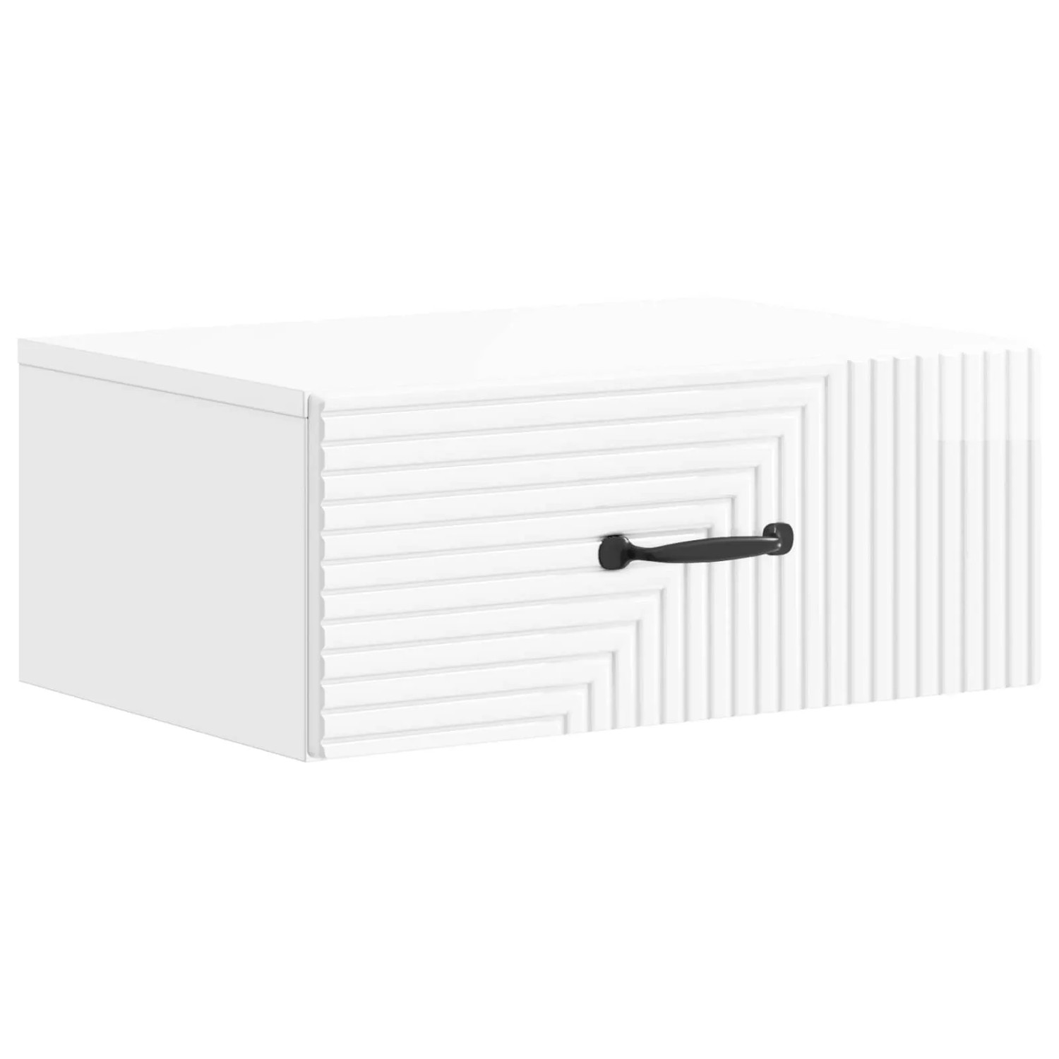 vidaXL Wandmontierter Nachttisch Hochglanz Weiß 49 x 34,5 x 20 cm 898623