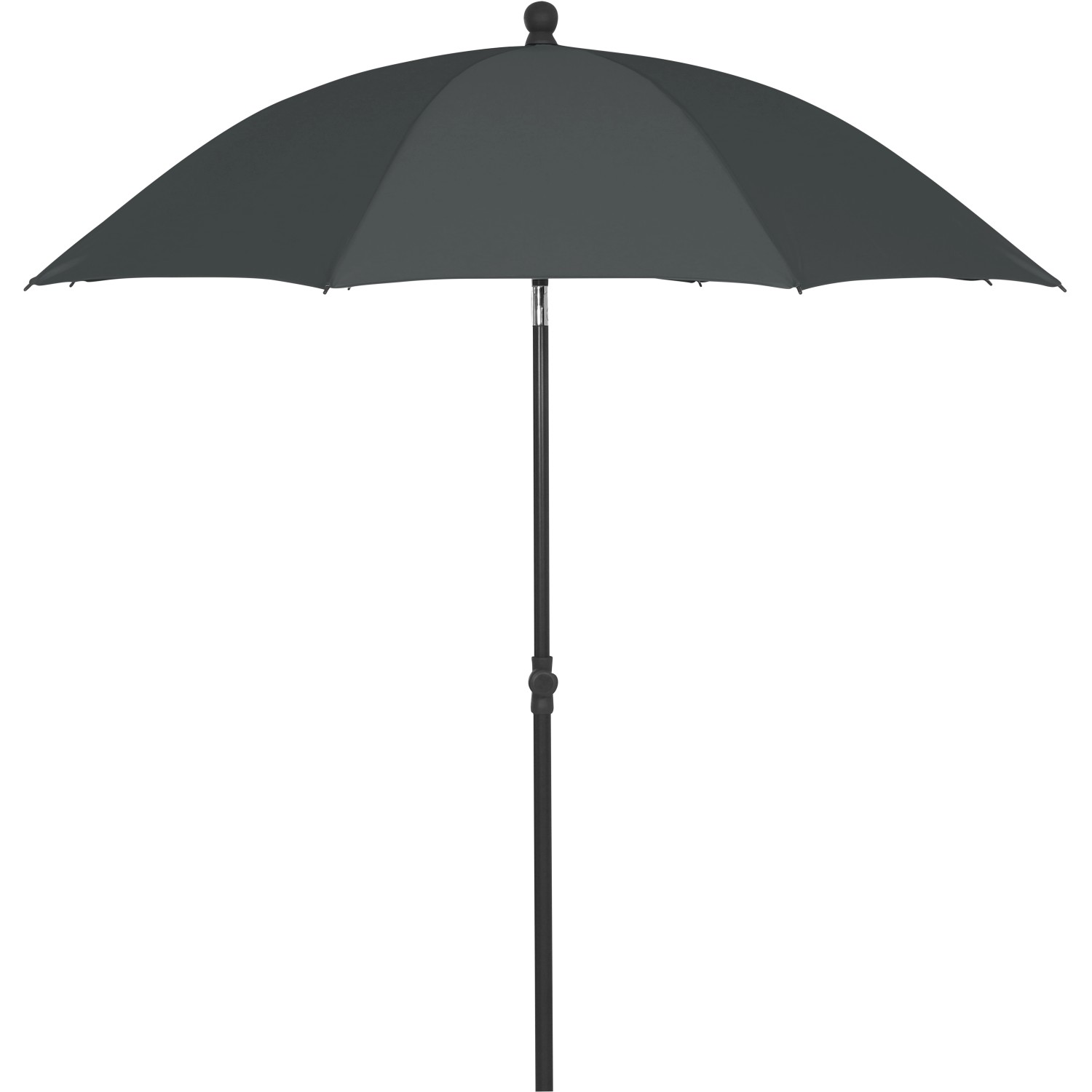 Grauer Siena Garden Marktschirm City, Ø 180 cm, mit Schieber zum Öffnen und Schließen.