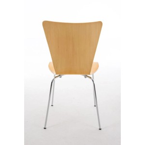 DELUKE 4er Set Besucherstuhl TOKYO Holz Natura 43x50x84cm Konferenzstuhl Wartezimmerstuhl Bürostuhl