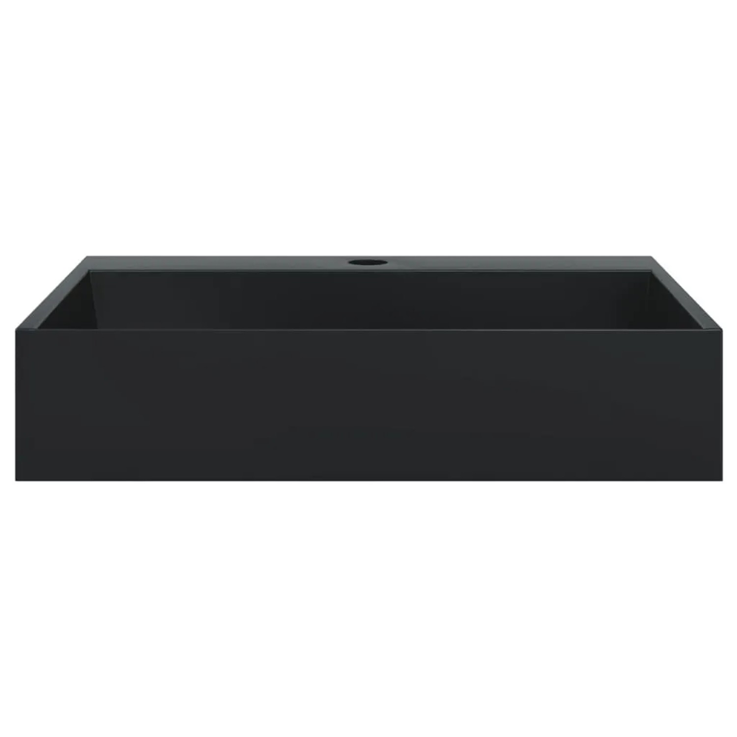 Mattschwarzes vidaXL Waschbecken aus Mineralguss, 50x38x11 cm, für Bad & WC.