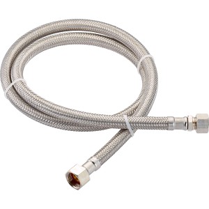 Flexibler Armaturen-Schlauchverbinder, 1000 mm lang, aus Edelstahl mit G 3/8 Anschluss.