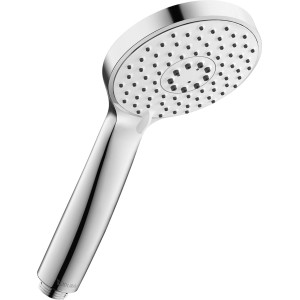 Duravit Handbrause, Chrom, 3 Strahlarten, 10,6 cm Durchmesser. Duschkopf mit Silikonnoppen.