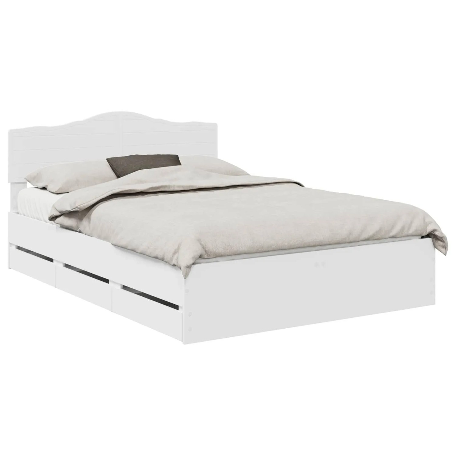 vidaXL Bettrahmen mit Schubladen Weiß 160 x 200 cm Ingenieurs Holz 3412984 günstig online kaufen