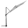 Hellgrauer Doppler Ampelschirm, 245x135 cm, mit Dreh- und Neigungsfunktion für optimalen Schatten.