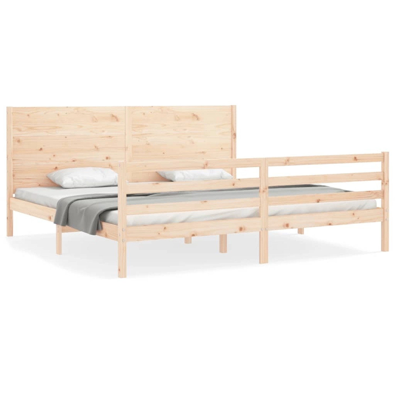 vidaXL Massivholzbett mit Kopfteil 200x200 cm 3194656 günstig online kaufen