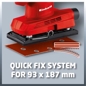 Einhell TC-OS 1520 Schwingschleifer mit Schleifpapier und Kletthaftung.