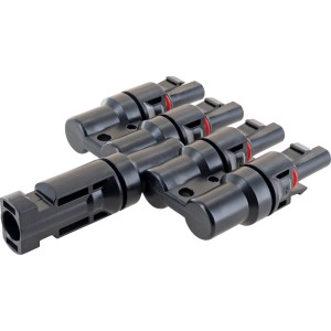 Schwaiger Solar-Adapter-Set 4in1, schwarz, für die Verbindung von bis zu vier Solarmodulen.