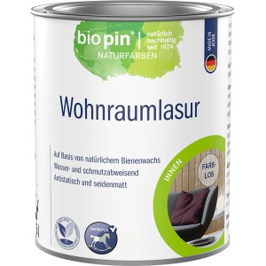 Dose Biopin Wohnraumlasur Transparent, lösemittelfrei, für Holzanstriche im Innenbereich.