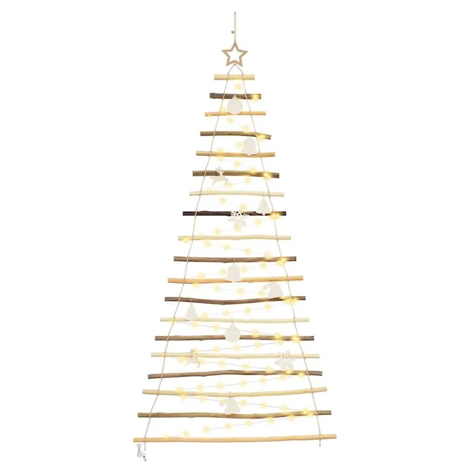 vidaXL Weihnachtsbaum mit 100 LEDs Natur 180 cm Massives Eschenholz 42020261