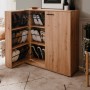 Furn.Design Schuhschrank Eiche Artisan 100 x 110 cm 2-türig 12 Fächer Logu_2