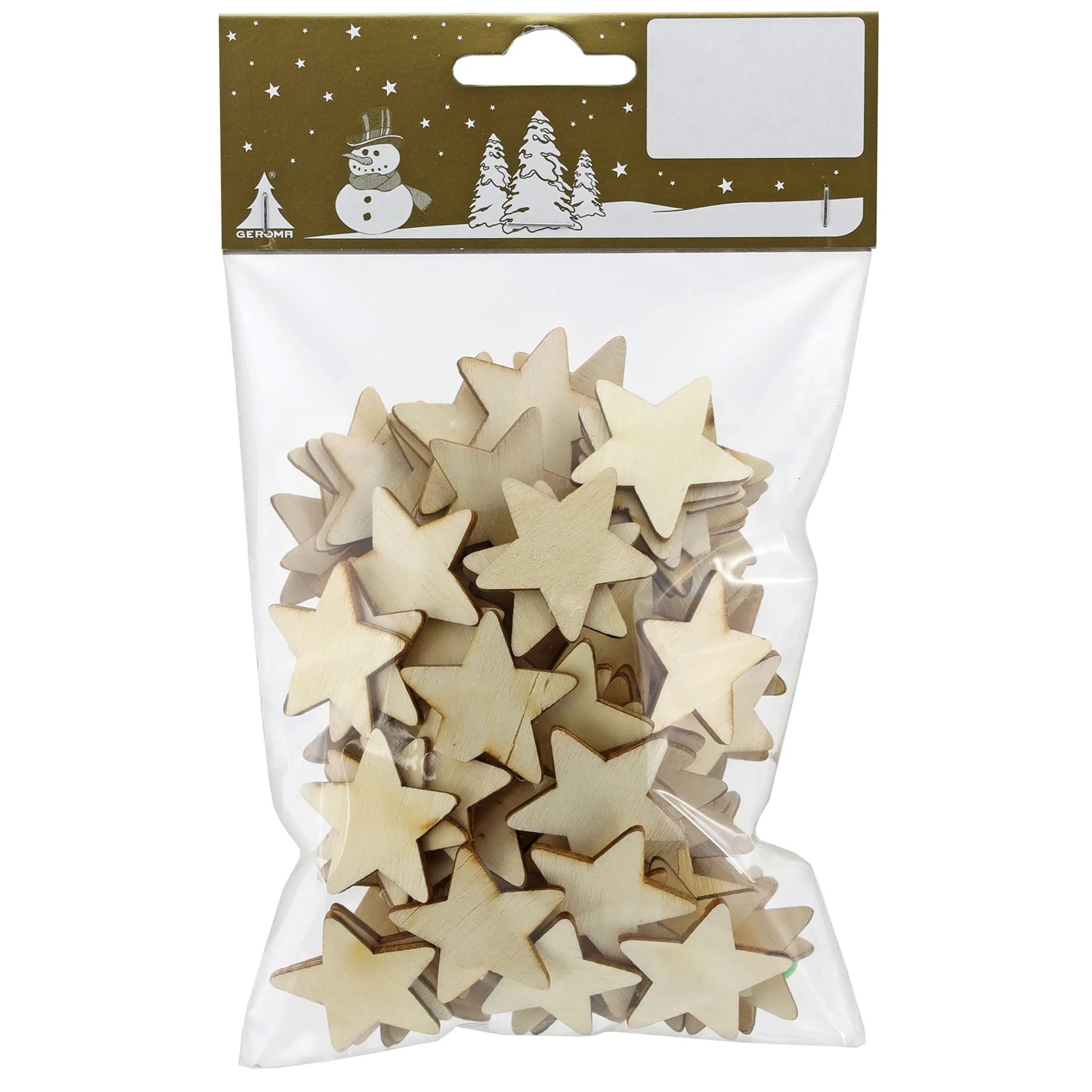 Weihnachts-Deko Sterne aus Sperrholz 3,2 cm Natur 130 Stück