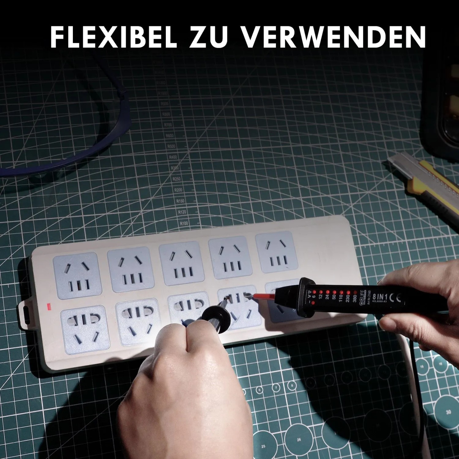 CCLIFE 2poliger Spannungsprüfer 6-380V AC DC LED Anzeige Robuster Phasenprüfer_5