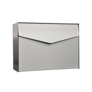MEFA Letter 112 Briefkasten aus Edelstahl, modernes Design in Silber.