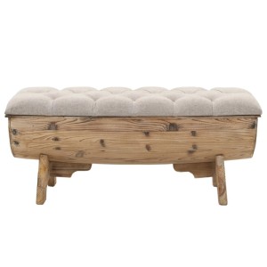 DELUKE Aufbewahrungsbank JANA Massivholz 103x51x44cm Holztruhe Küchenbank Esszimmerbank Flurbank Stauraum