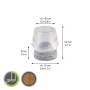 Wagner Kappen-Set, 4-tlg., transparent/grau, Ø 15-17mm, für Möbelbeine zum Aufstecken.