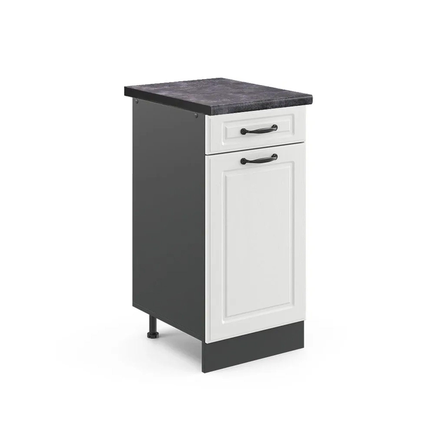 Vicco Küchenunterschrank R-Line Weiß Landhaus Anthrazit 40 cm AP Anthrazit