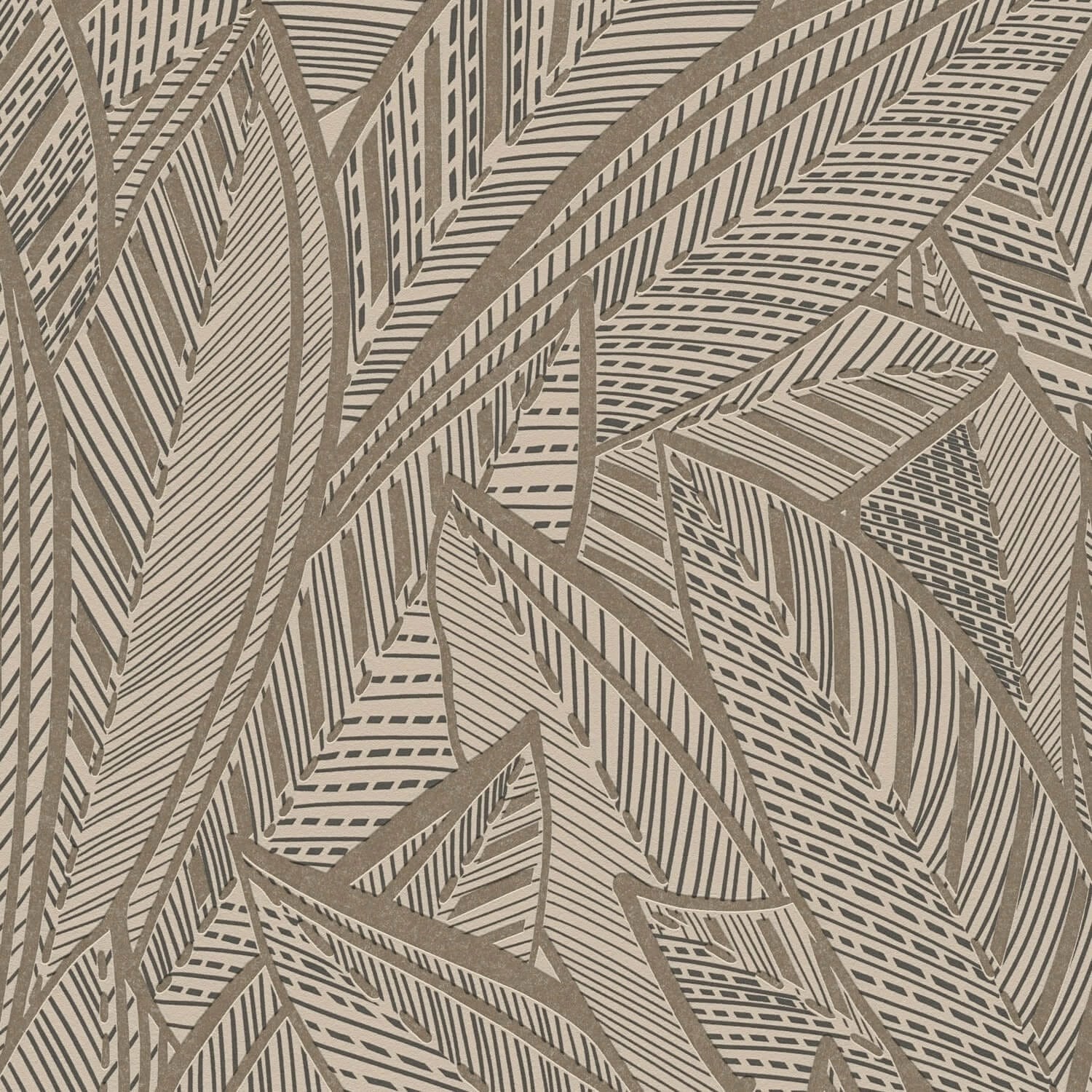 PROFHOME 399332-GU Grafik Tapete Floral schimmernd Bronze Schwarz 0,53 m x günstig online kaufen