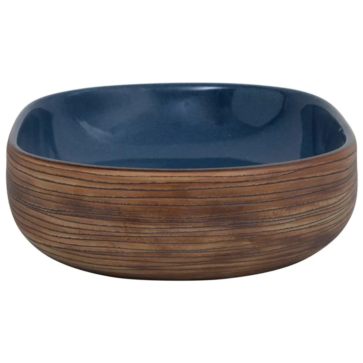 vidaXL Aufsatzwaschbecken Braun und Blau Oval 59x40x14 cm Keramik 155100_5