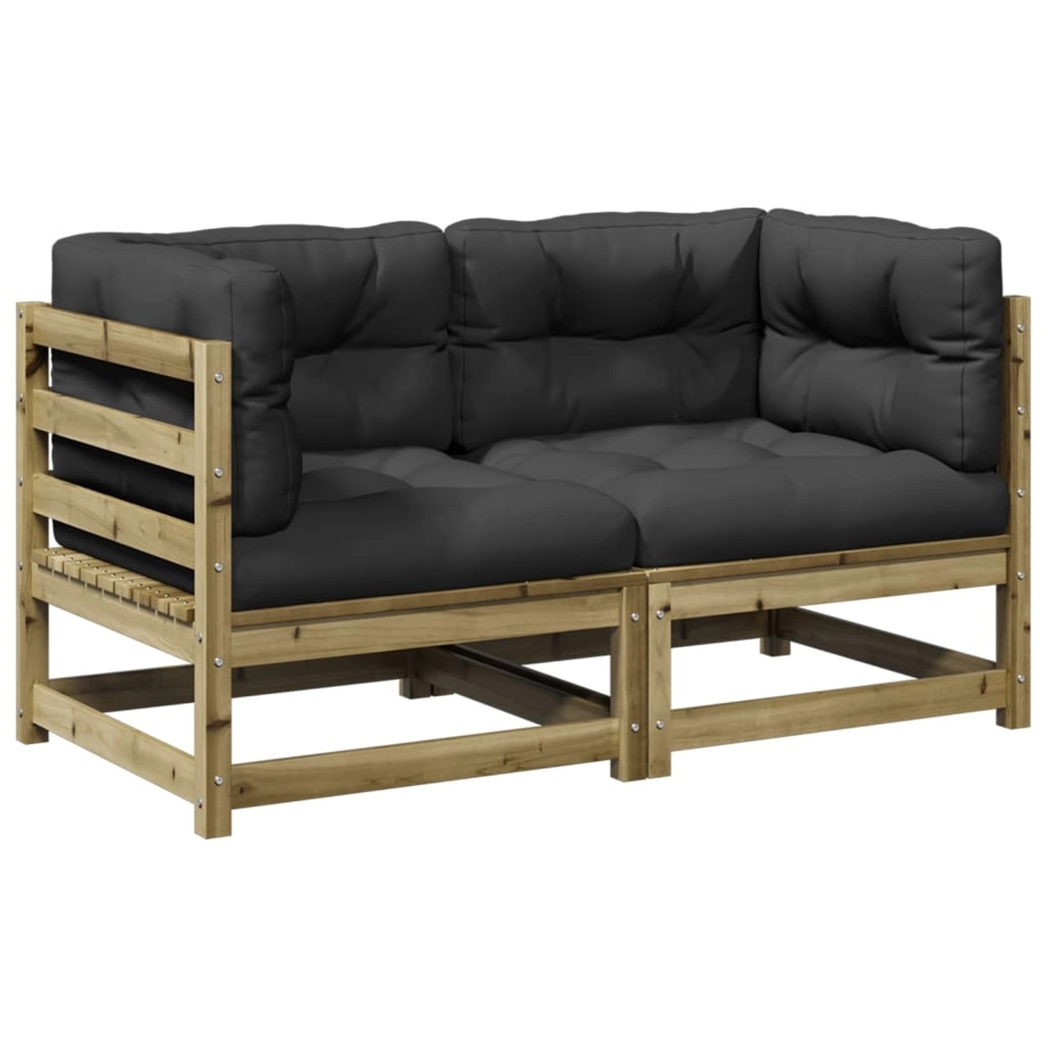 vidaXL 2-Tlg Garten-Sofagarnitur mit Kissen Kiefernholz Imprägniert 3295829 günstig online kaufen