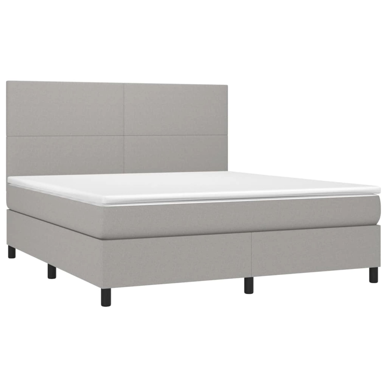 vidaXL Boxspringbett mit Matratze & LED Hellgrau 160x200 cm Stoff 3134725 günstig online kaufen