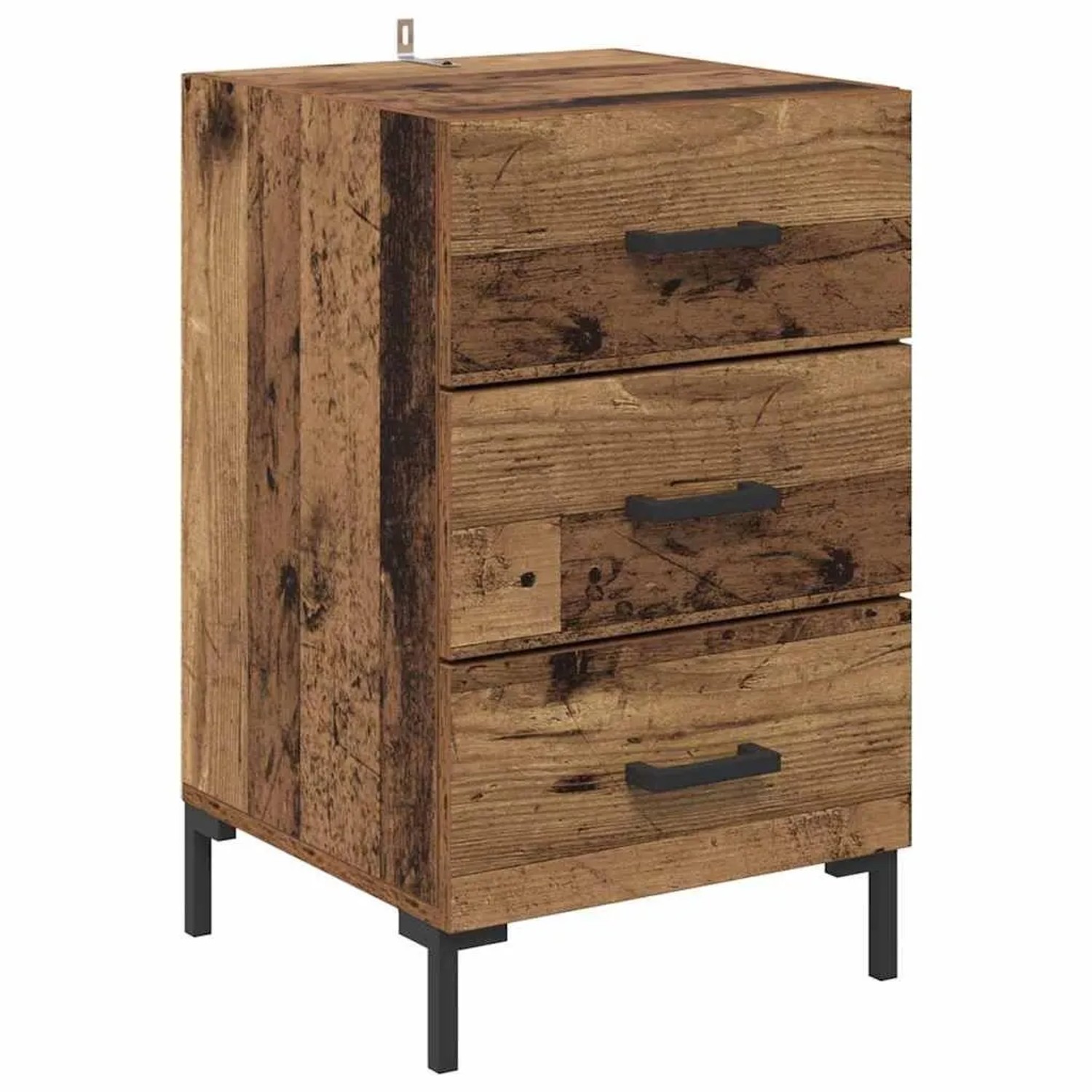 vidaXL Nachttisch mit Schubladen Altholz 40 x 40 x 66 cm Holzwerkstoff 8821 günstig online kaufen