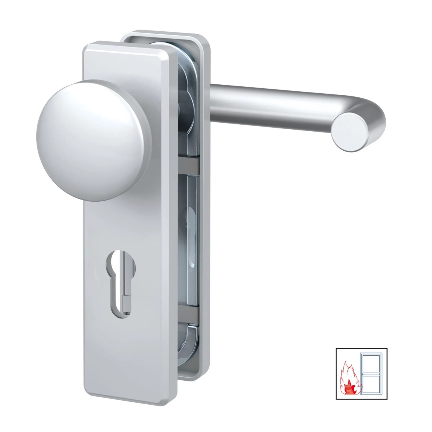 Basi - FS-Wechsel-Beschlag - ZT-FS 2100 - Kurzschild Eckig - Alu F1 - 7521-0101