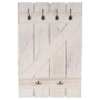 BERLINLODGE Wandgarderobe 91x60x10cm 6 Haken Weiß Shabby_3