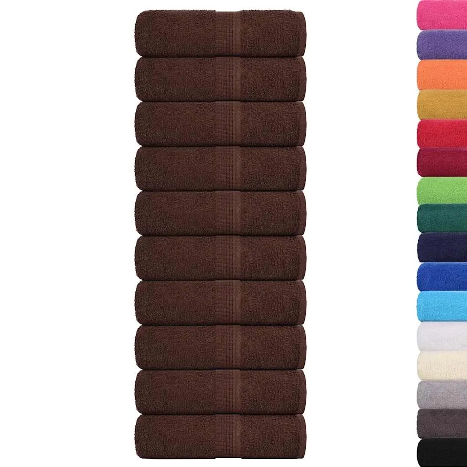 vidaXL Gästetücher 10 Stk Braun 30x50 cm 360 g/m² 100% Baumwolle 136757