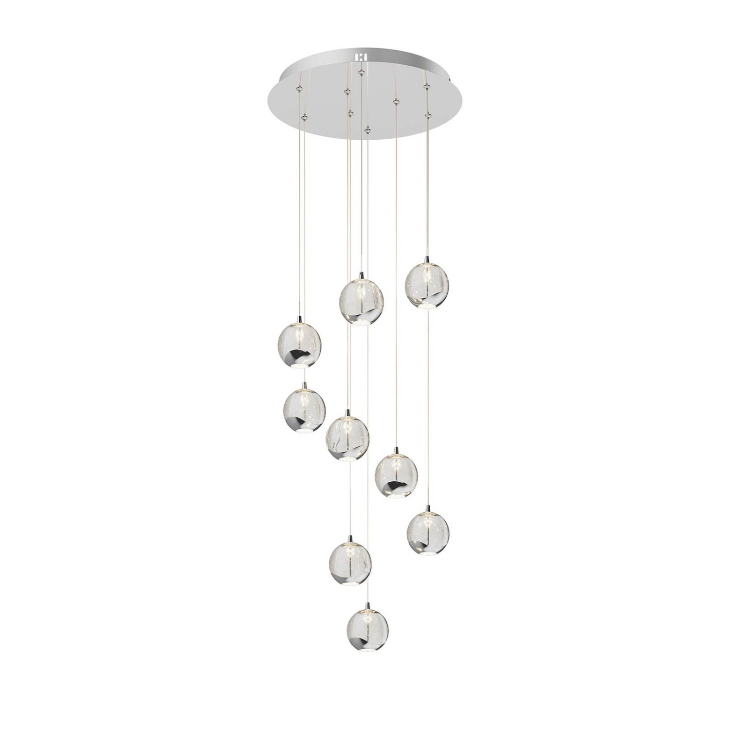 Lucande LED Pendelleuchte Hayley 9626555 Design Modern in Chrom aus Glas 9- günstig online kaufen