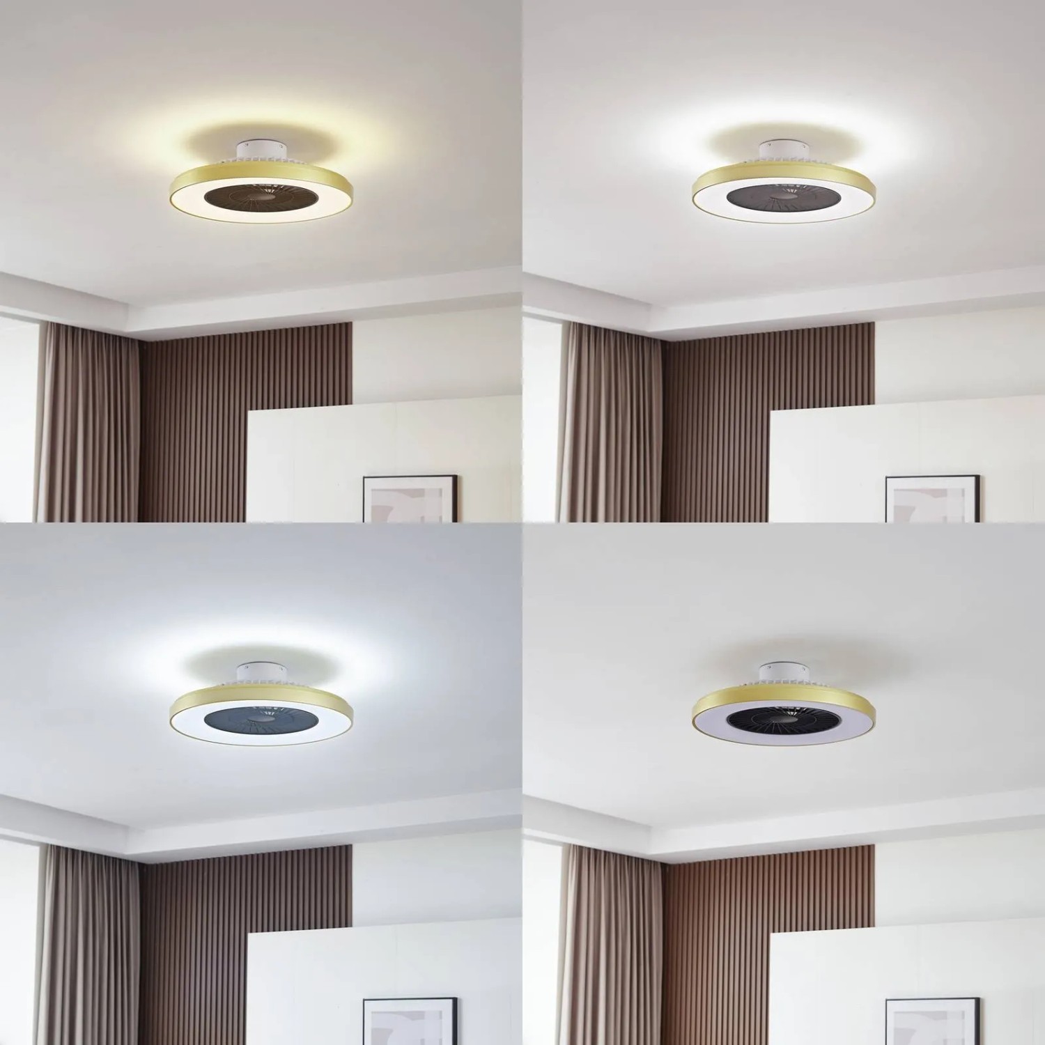 Lindby LED Deckenventilator mit Lampe Teleo 10022132 Dimmbar Leselampe Modern in Gold Messing 1-flammig Wohnzimmerleuchte_4