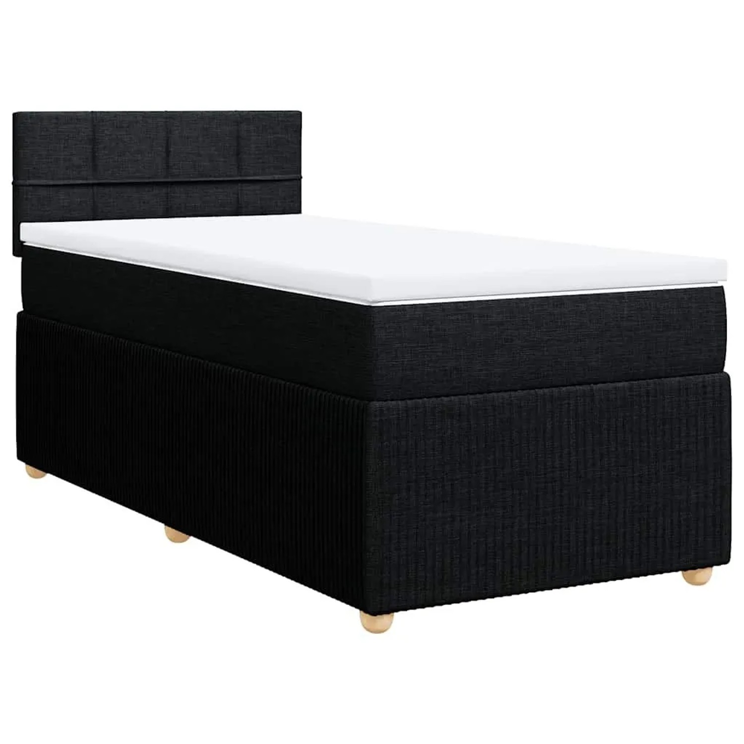 vidaXL Boxspringbett mit Matratze Schwarz 100x200 cm Stoff 3287369 günstig online kaufen