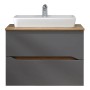 Pelipal Waschbeckenunterschrank Quickset 357, Quarzgrau Matt Touch, 72 cm mit Waschbecken.