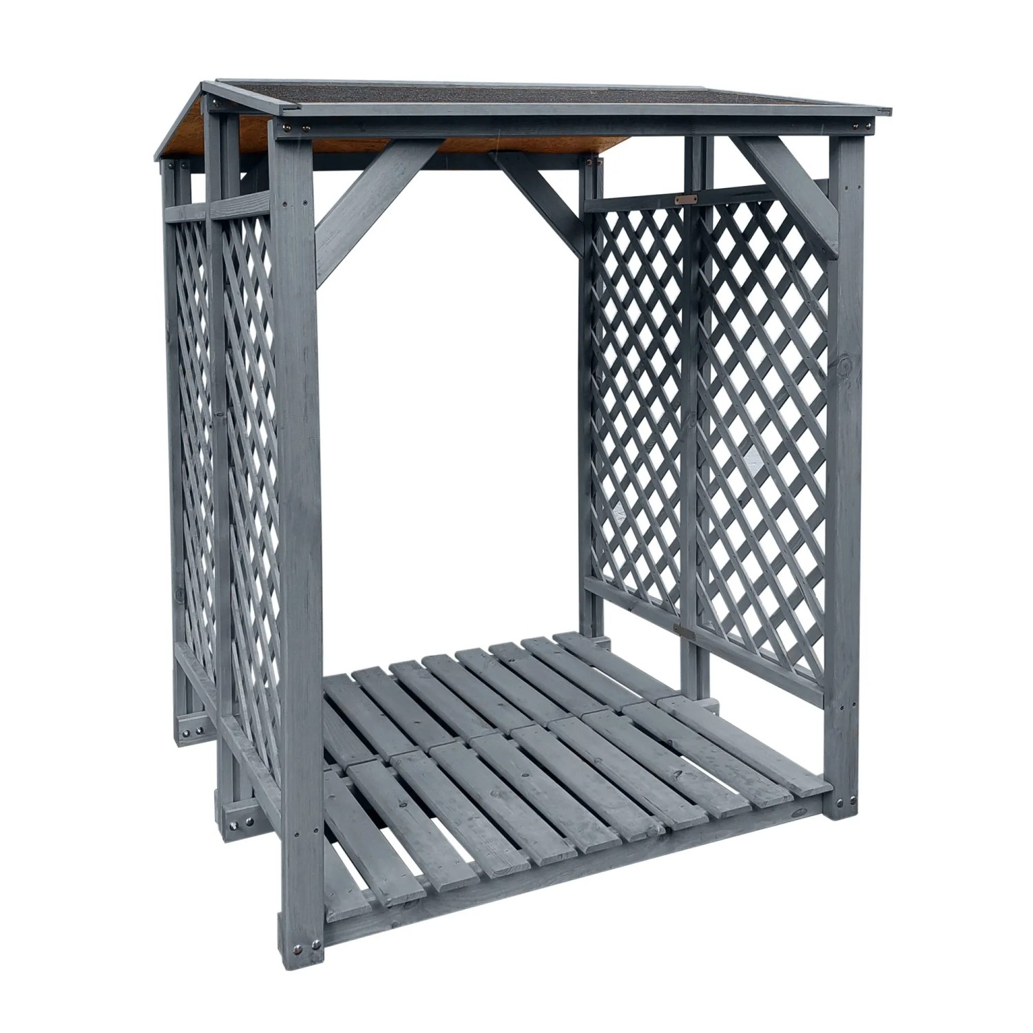 Promadino Kaminholzlager 148 cm x 120 cm x 118 cm Grau FSC®