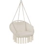 Tectake Hängesessel Grazia Mit Sitz und Rückenpolster Stabil und Strapazierfähig 72 x 80 x 125 cm Beige