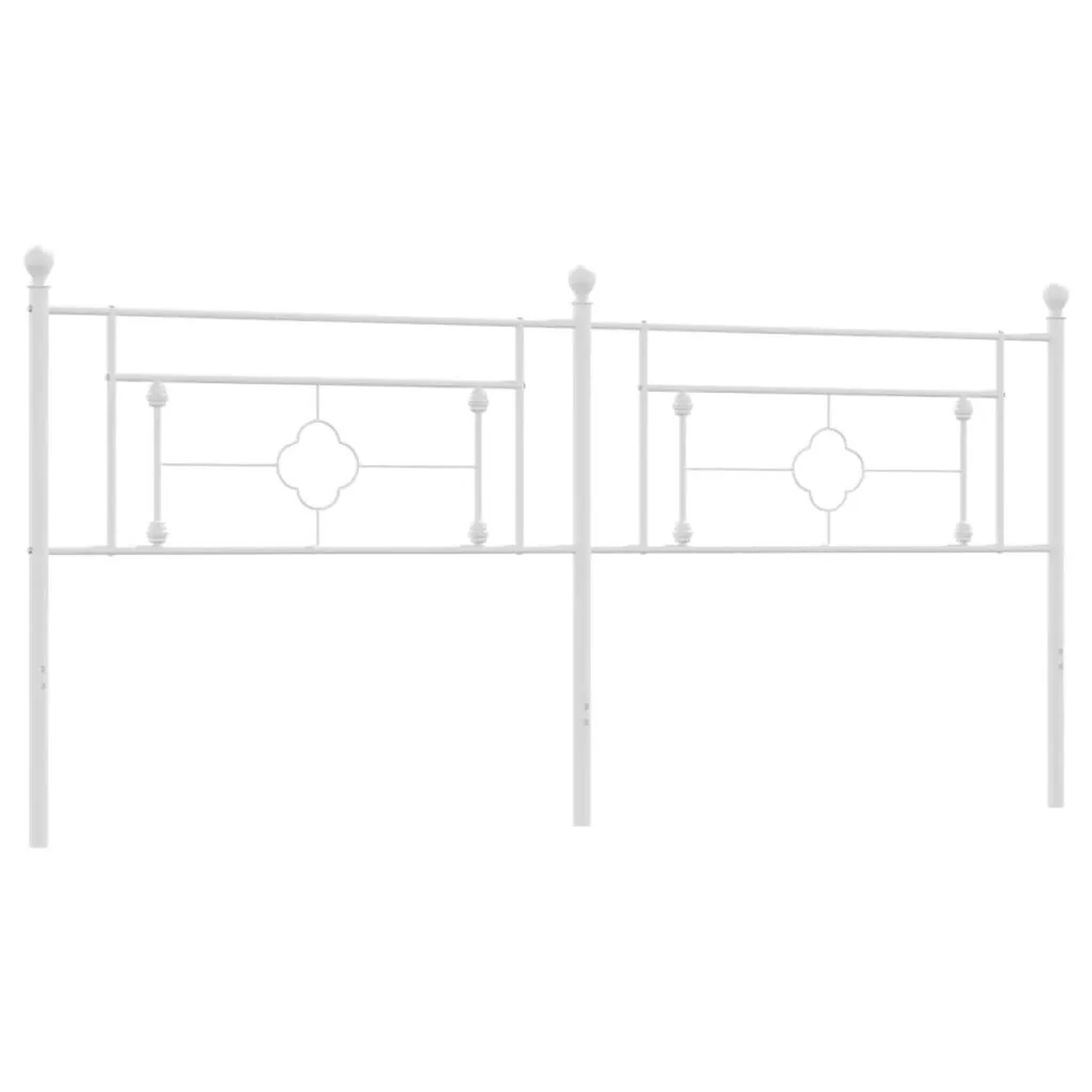 vidaXL Ersatz-Kopfteil Metall Weiß 193 cm 374425