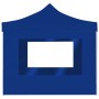 Blaues, faltbares 2x2 m Partyzelt mit Wänden und Aluminiumrahmen von vidaXL.