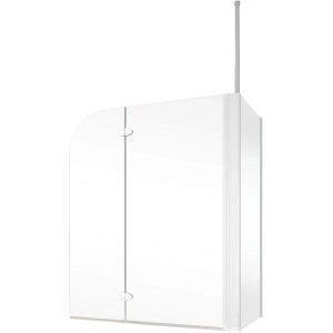 Schulte Badewannenaufsatz, 2-teilig mit Seitenwand, Echtglas, für Badewannen