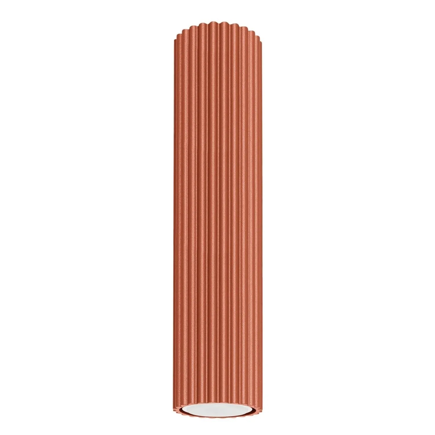 Licht-Erlebnisse Deckenlampe Rund Ø 6,5 CM 30 CM Hoch Aufputz Ockerrot GU10 Modern