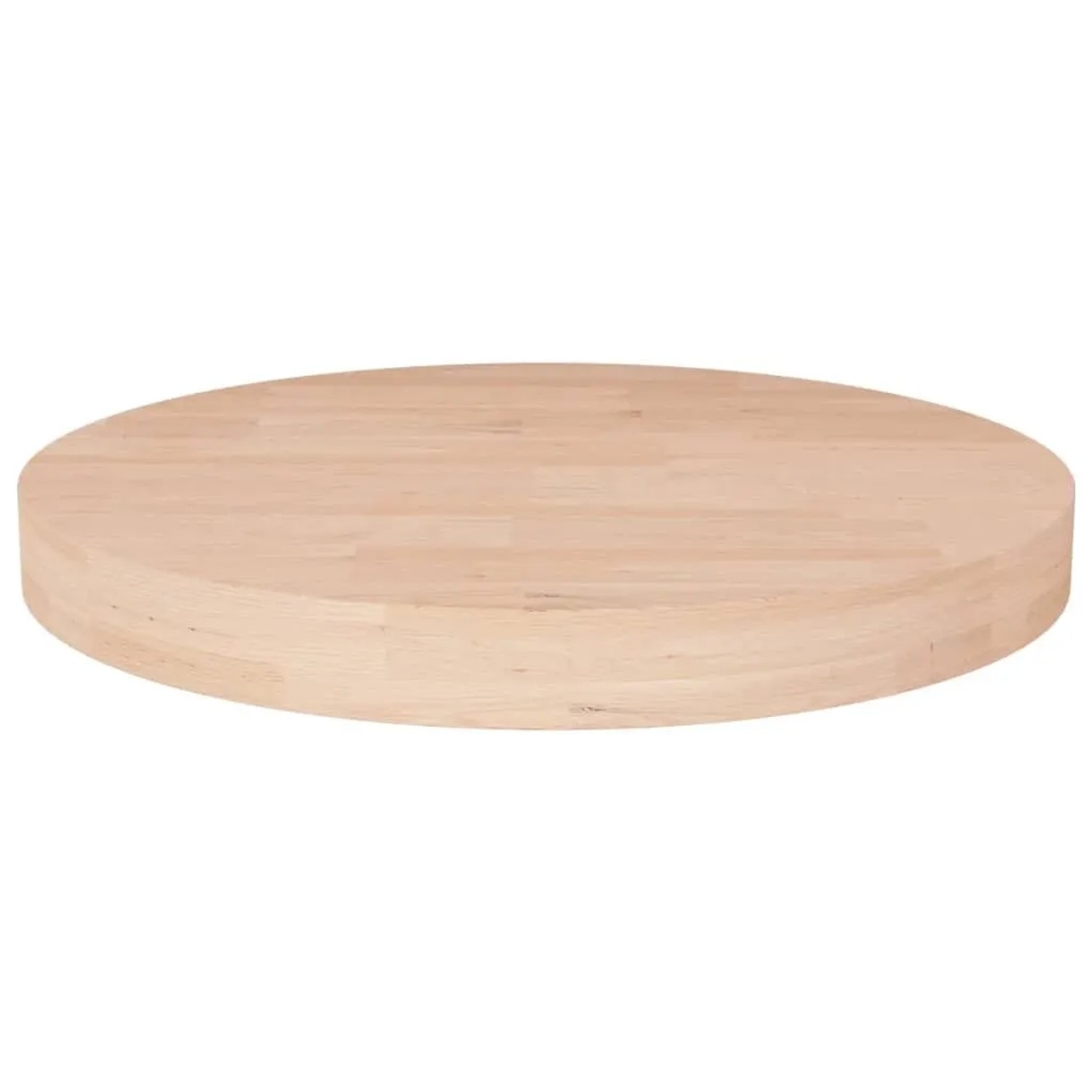 vidaXL Runde Tischplatte Ø40x4 cm Unbehandeltes Massivholz Eiche 342908