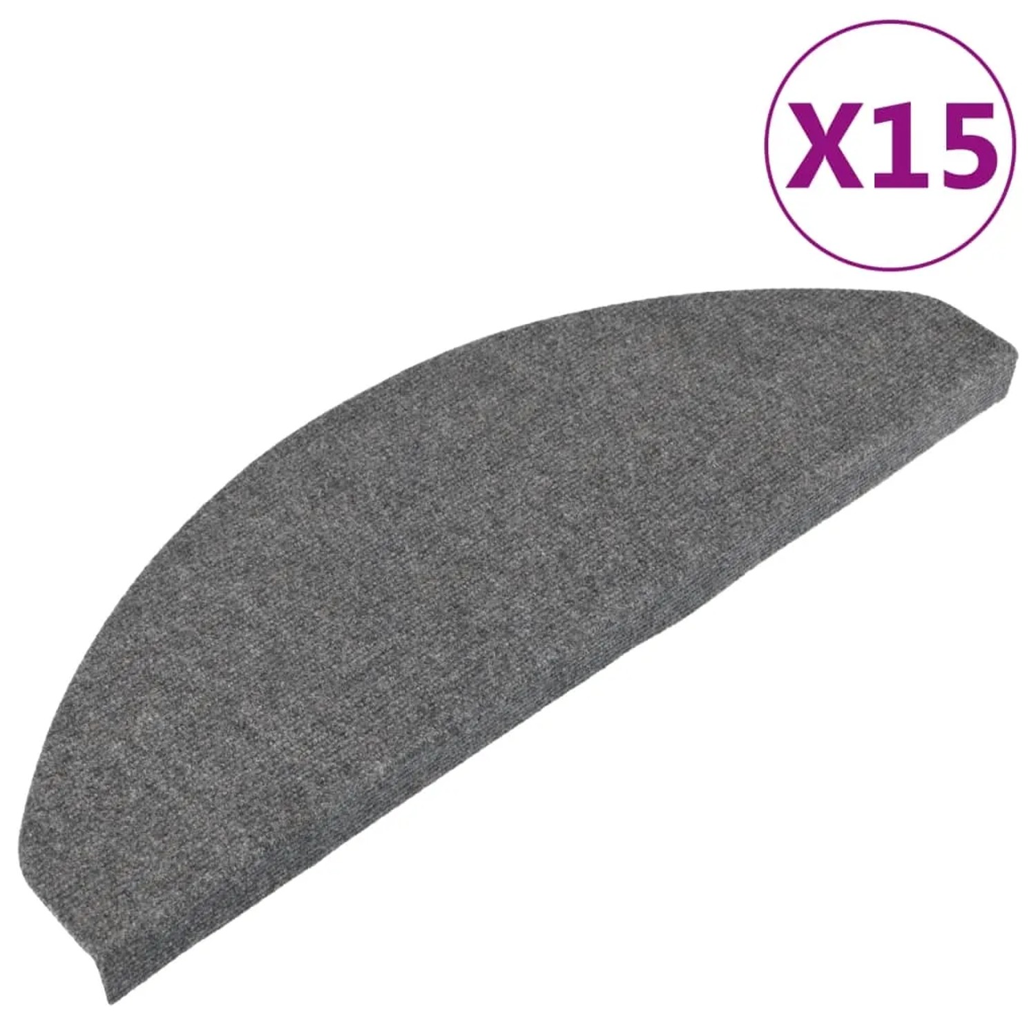 Graue VidaXL Stufenmatte, selbstklebend, 65x22,5 cm, 15er Set für Treppen.