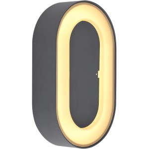 Ovale Globo Außenleuchte Sura in Anthrazit. Moderne LED-Außendeckenleuchte für den Garten.