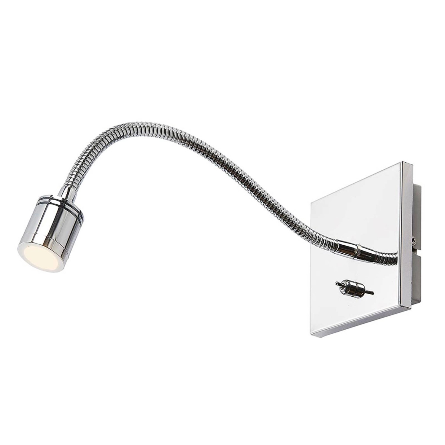 Lindby LED Wandleuchte Wandlampe Innen Berfin 9621474 Modern in Chrom aus Metall 1-flammig Schlafzimmerleuchte