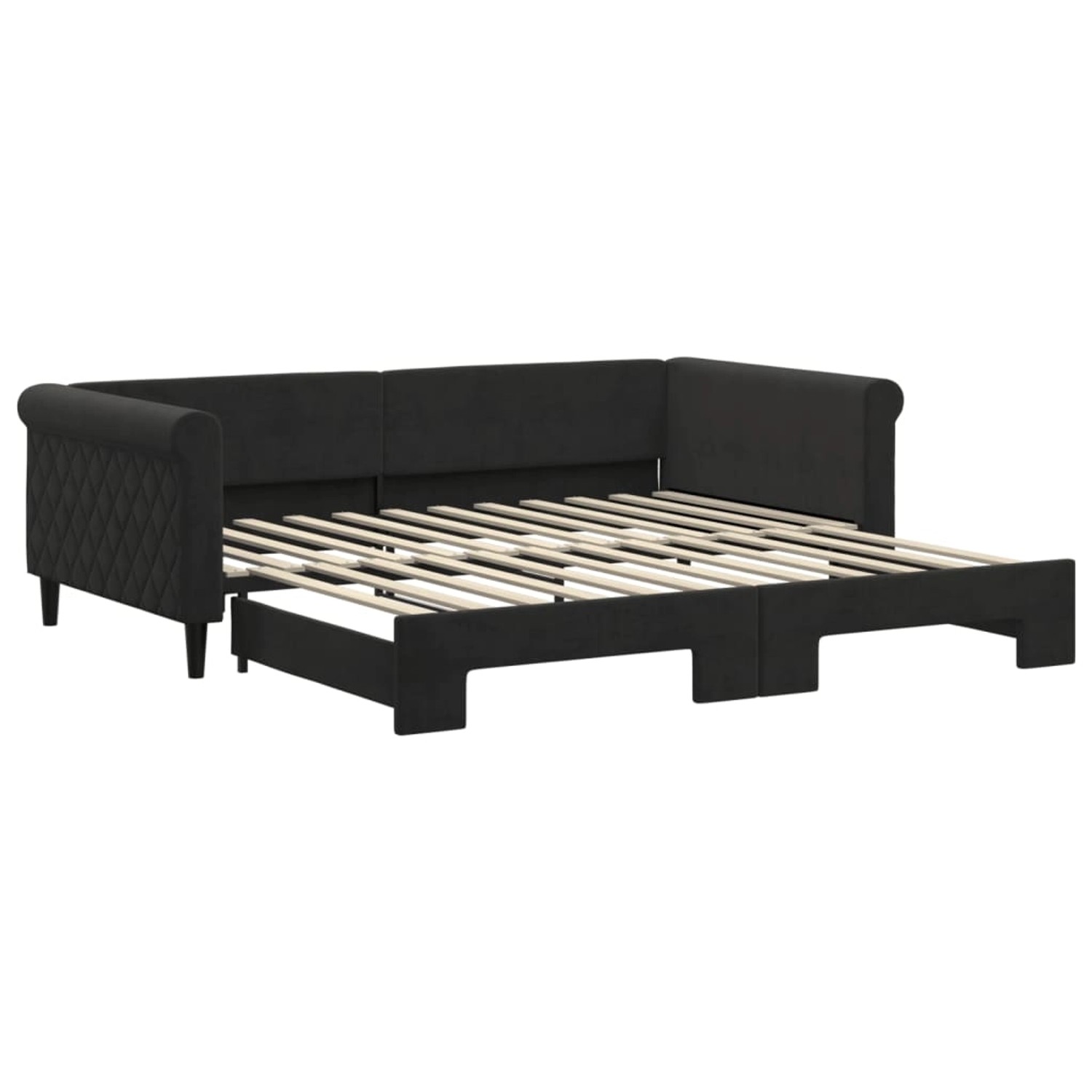 vidaXL Tagesbett Ausziehbar Schwarz 100x200 cm Samt1882047 günstig online kaufen