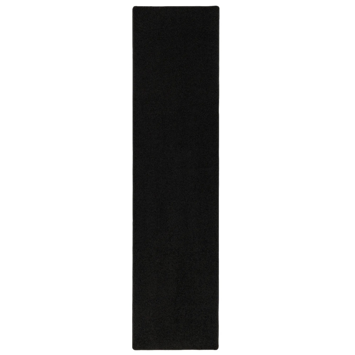 Schwarzer Snapstyle Hochflor Teppichläufer Cottage, 80x240cm. Langflor Teppich für Fußbodenheizung.