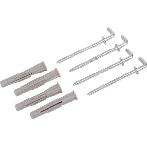 LUX Allzweckdübel mit Winkelhaken, 4er-Set, geeignet für Beton und Ziegel.