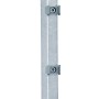 Verzinkter Vierkant-Zaunpfosten, 6x4x160 cm, für Doppelstabmattenzaun mit Halterungen.