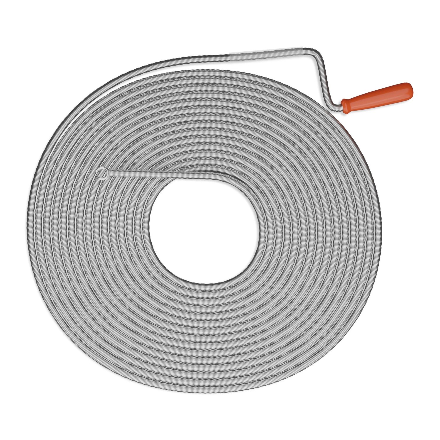 Relaxdays Rohrreinigungsspirale Mit Kralle Stahl Silber Rot 10 Mm X 15 M